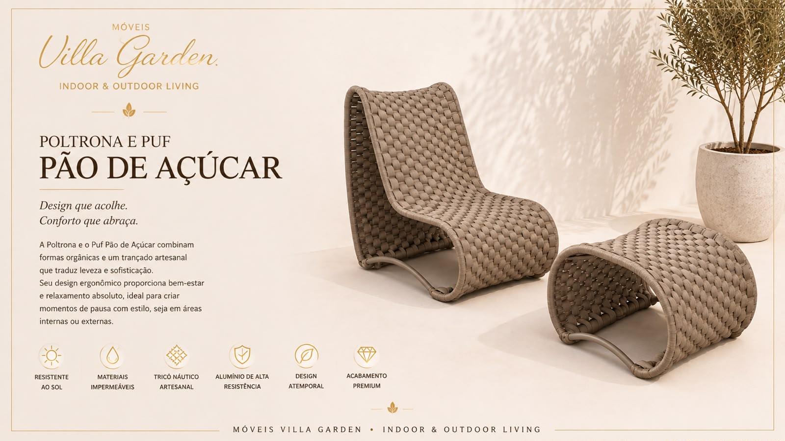 Poltrona e puf Pão de Açúcar